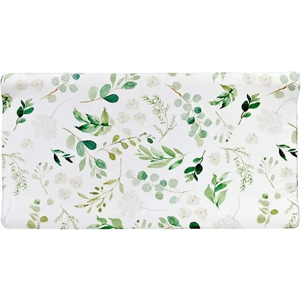 Baby Girl Nursery Diaper Changing Pad Cover Watercolor Floral Greenery Boho
